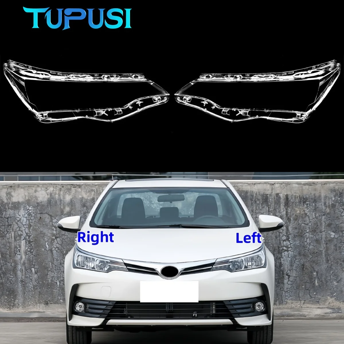 

For Toyota Corolla 2016 2017 2018 Front LH+RH Headlight Lens Cover Clear Shell Lampshade Headlamp Protective Shade Headlamp Lens