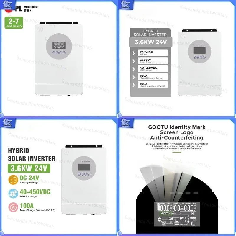 3600W 4200W 24V Pure Sine Wave Solar Inverter Charger 220V 230V 240V Hybrid Inverter for Off Grid Solar System MPPT Inverter