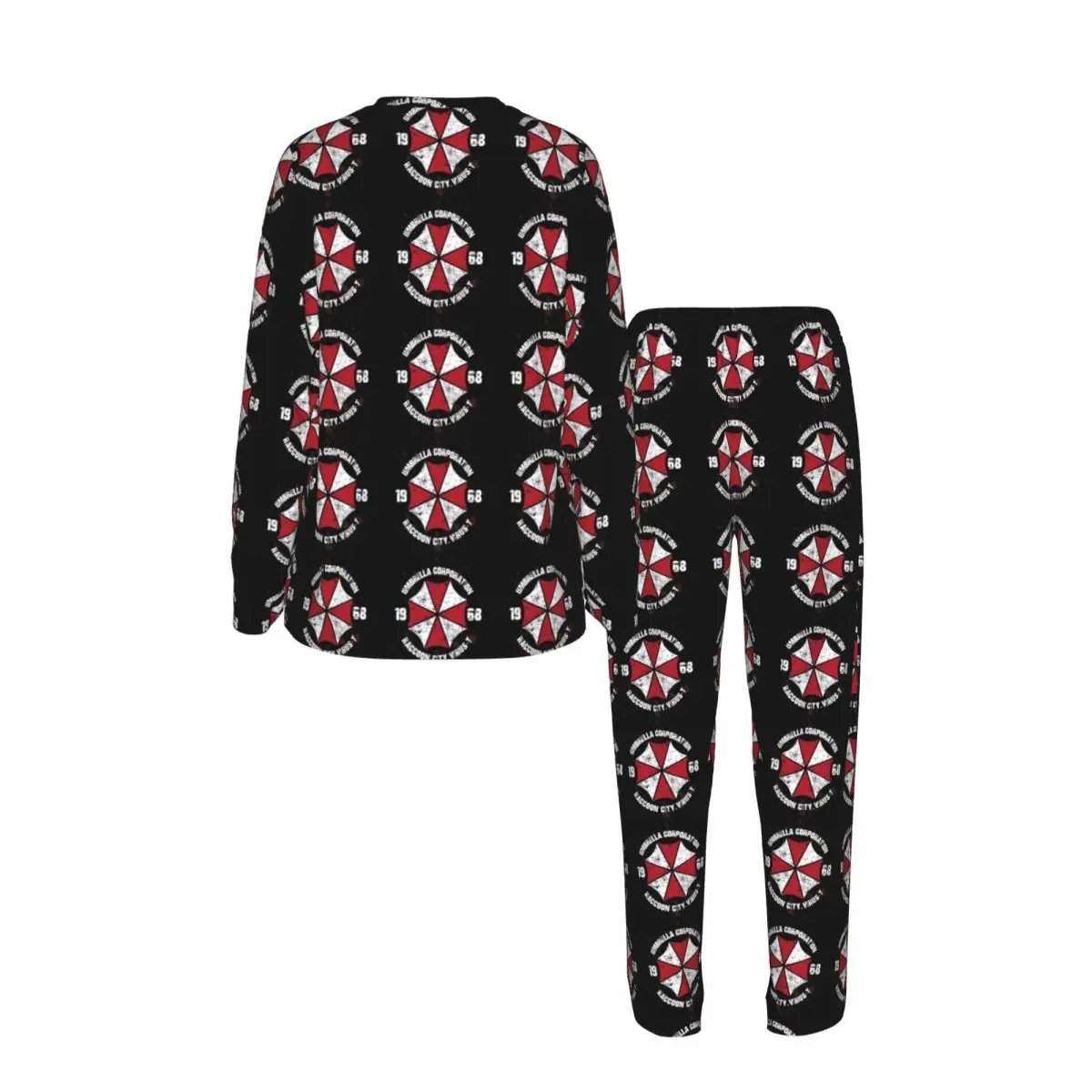 Movie Game Corporation Umbrellas Round Neck Long Sleeves Nightdress for Sleeping Sleepshirts Women Soft Pajama Set Long Pants 4