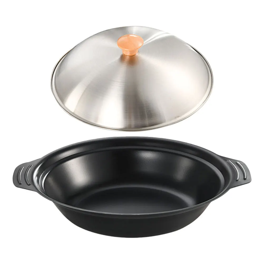 

Iron Double Handle Sukiyaki Pot Nonstick Cooking Wok Compact Size for Home Use Multifunctional Kitchen