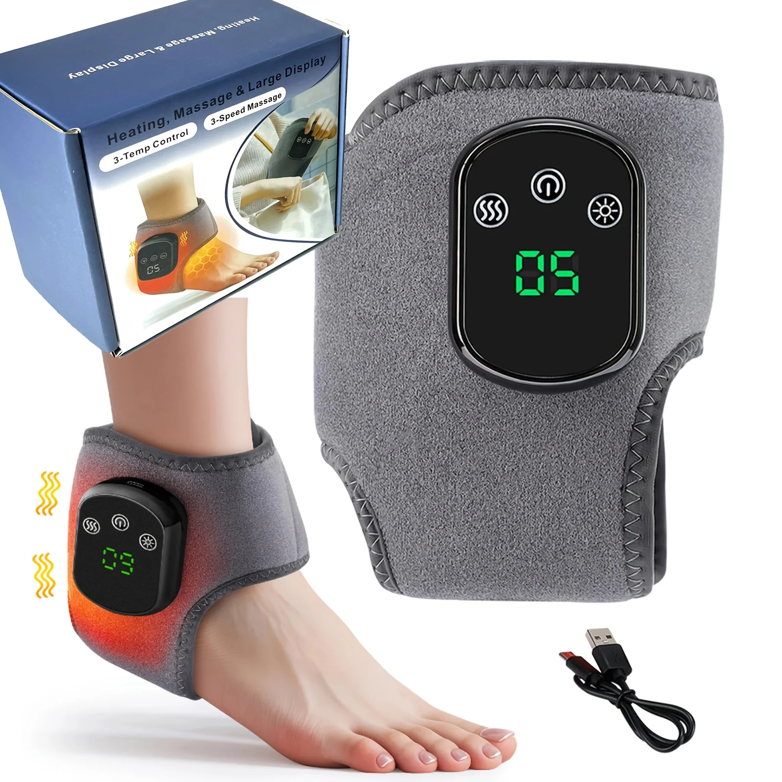

Foot Massager, Three-Motion Foot Recovery Massager, Three-Tech Foot Massager for Ankles, Wireless Portable Foot Massager for Home/Office/Travel