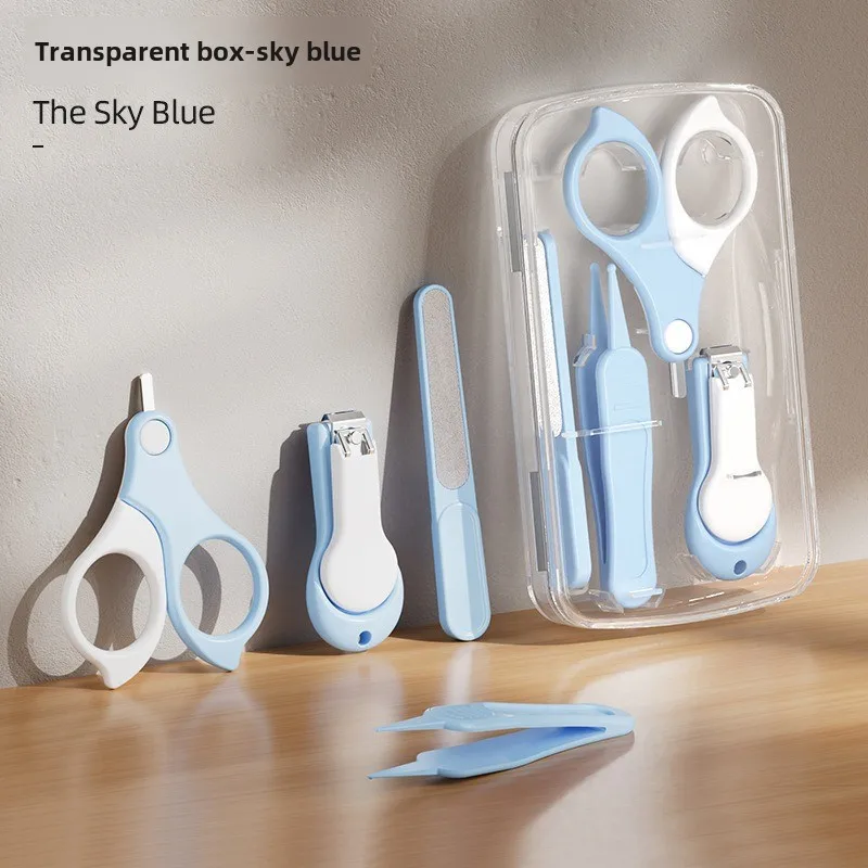 

4Pcs Baby Nail Clipper Set Stainless Steel Anti-clamping Nail Trimmer Safe for Newborn Infant Toddler Essential Care Kit