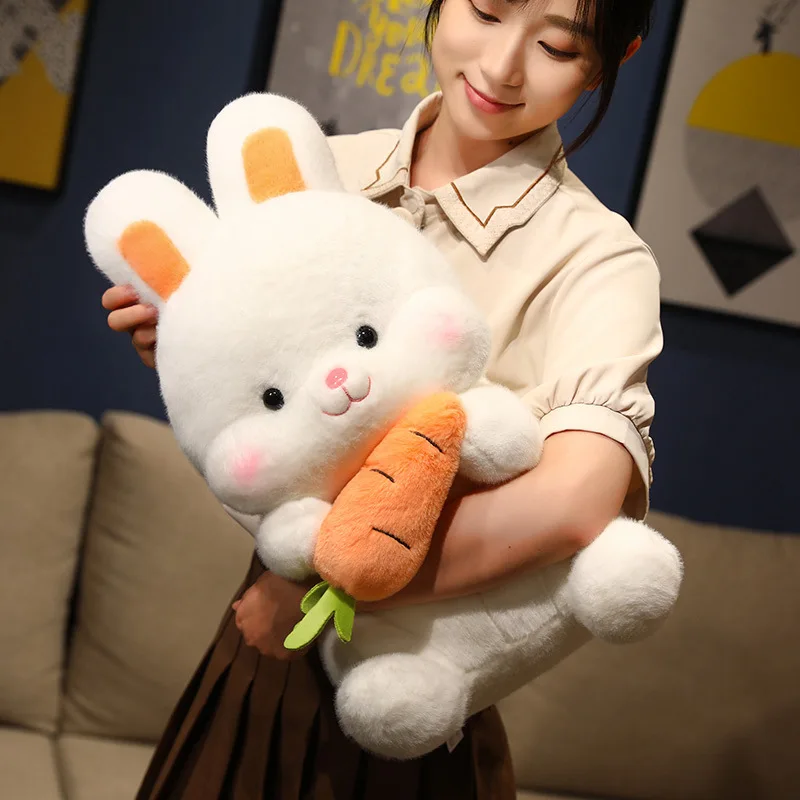 Kawaii Carrot Rabbit Plush Toy Cute Rabbit Doll Fill The Pillow Soft Animal Mat Room Decorations Girl And Child Birthday Gifts