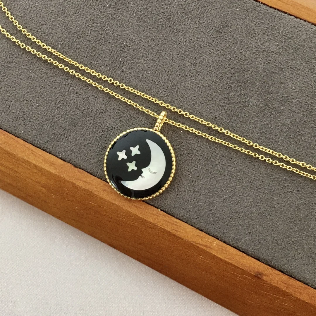 Europe Fashion Star Moon Gold Earring Necklace Women Top Quality Charm Jewelry Party Trendy