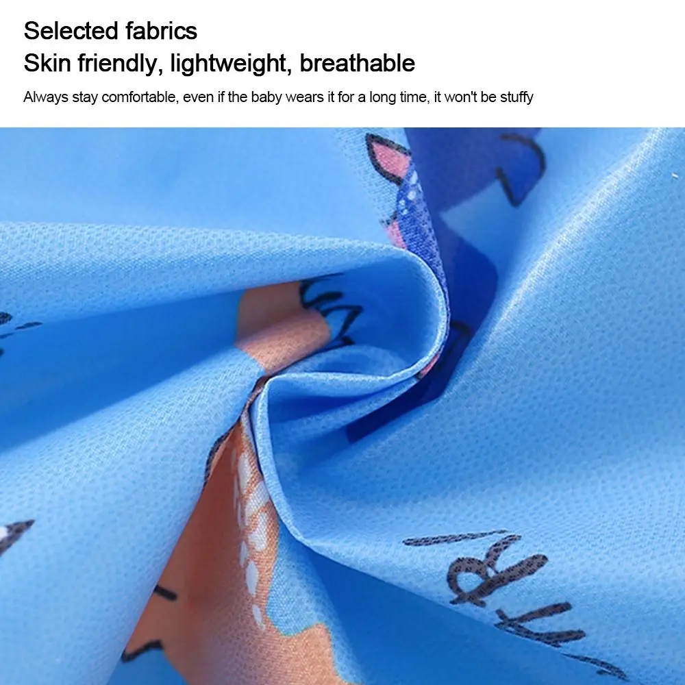 

Cute Waterproof Long Sleeve Bib Easy to Clean Mess-Proof Sleeved Bib Removable Breathable Smock Bib for Toddler