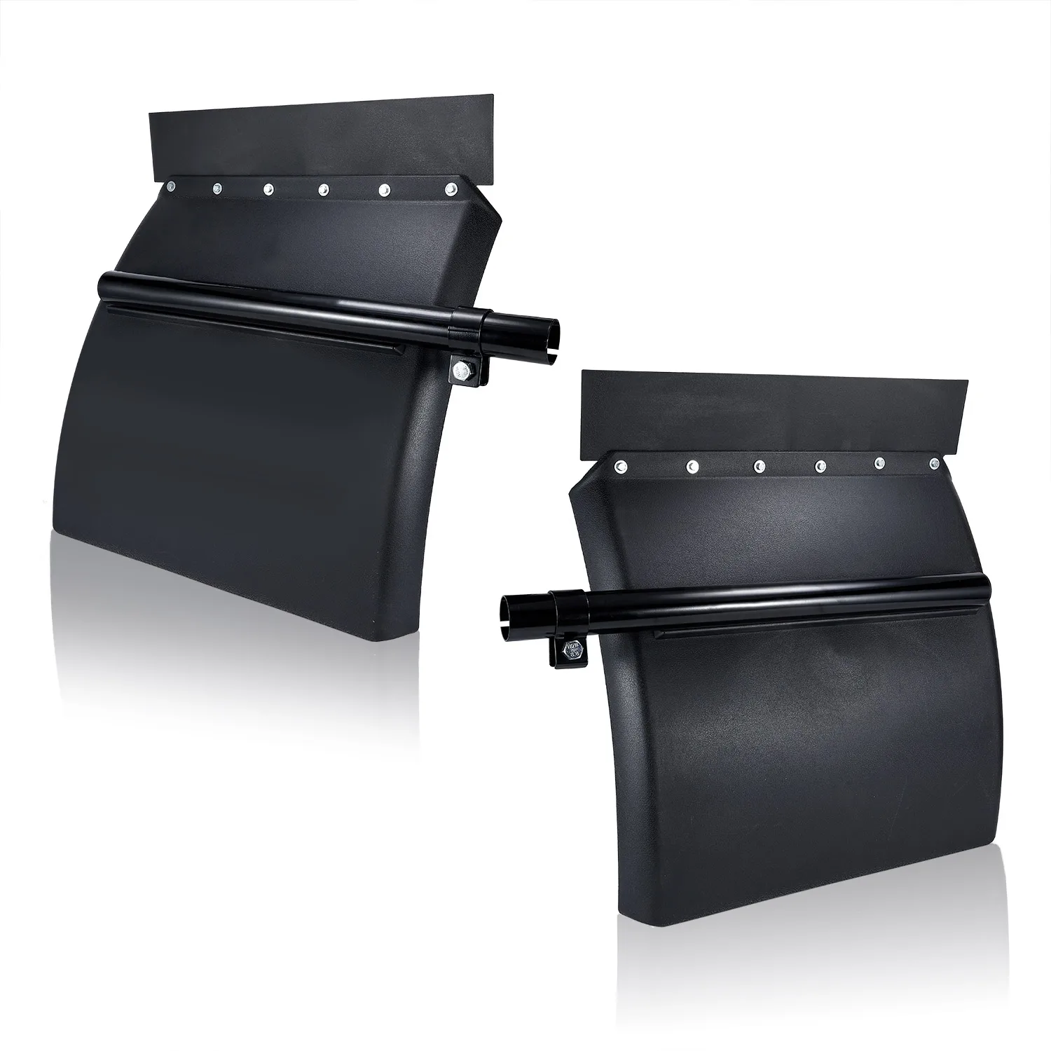 

(Черный полиэтилен, 24 x 24) Комплект четверти крыльев для полугрузовика, 24 x 24 дюйма, кронштейн для труб и монтажное оборудование в комплекте, правый и левый