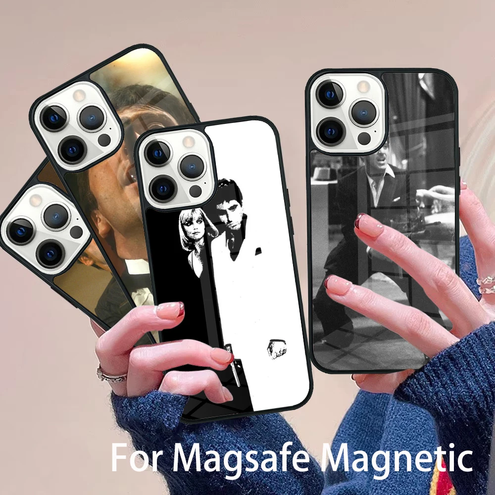 

Scarface Tony Montana Phone Case Magesafe Magnetic Wireless Charge Cover For IPhone 16 11 12 13 14 15 Pro Max Plus Mini
