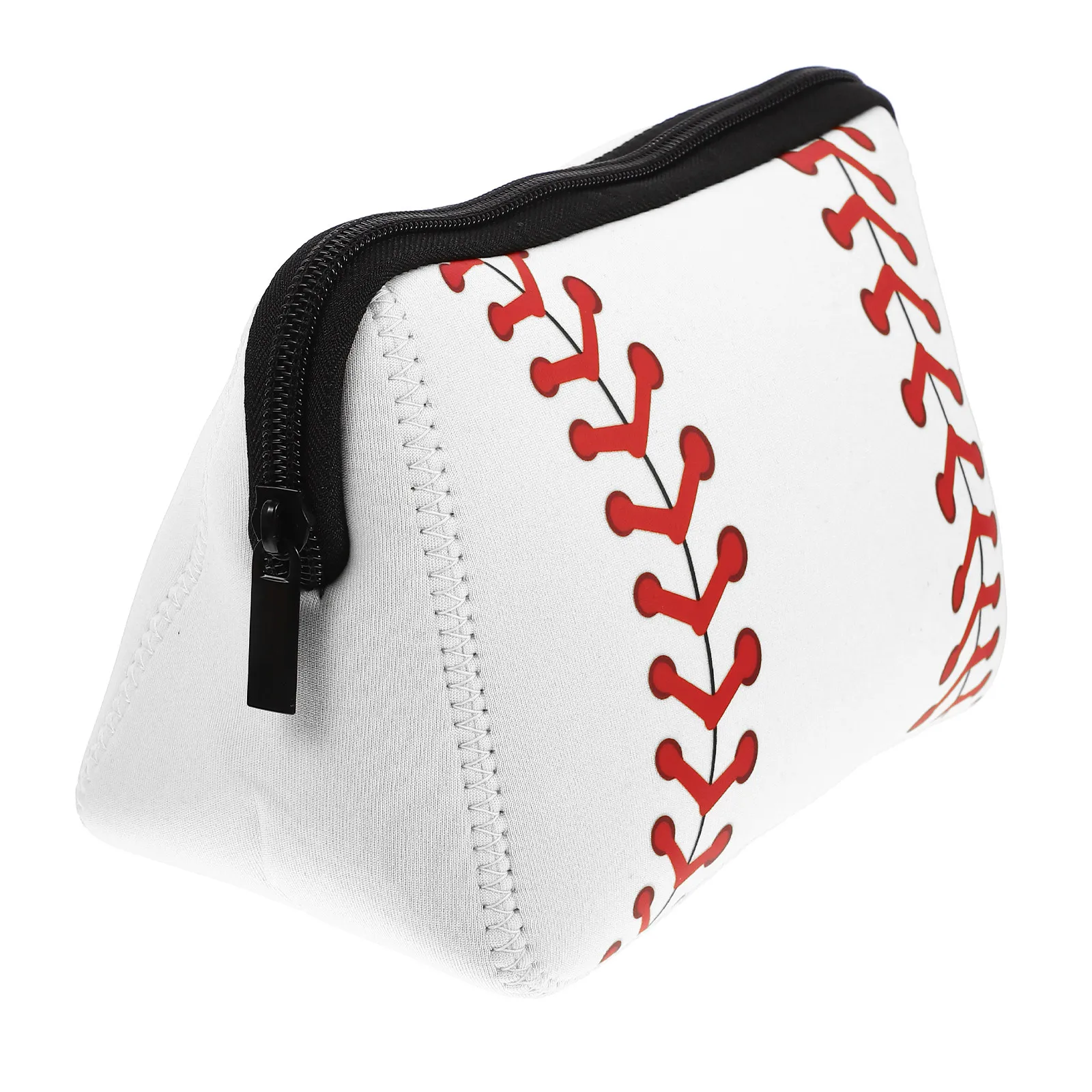 Bolsa de Cosméticos de Beisebol em Neoprene, Necessaire de Viagem Compacta com Zíper, Organizador de Higiene Multifuncional para Uso Diário e Acampamento