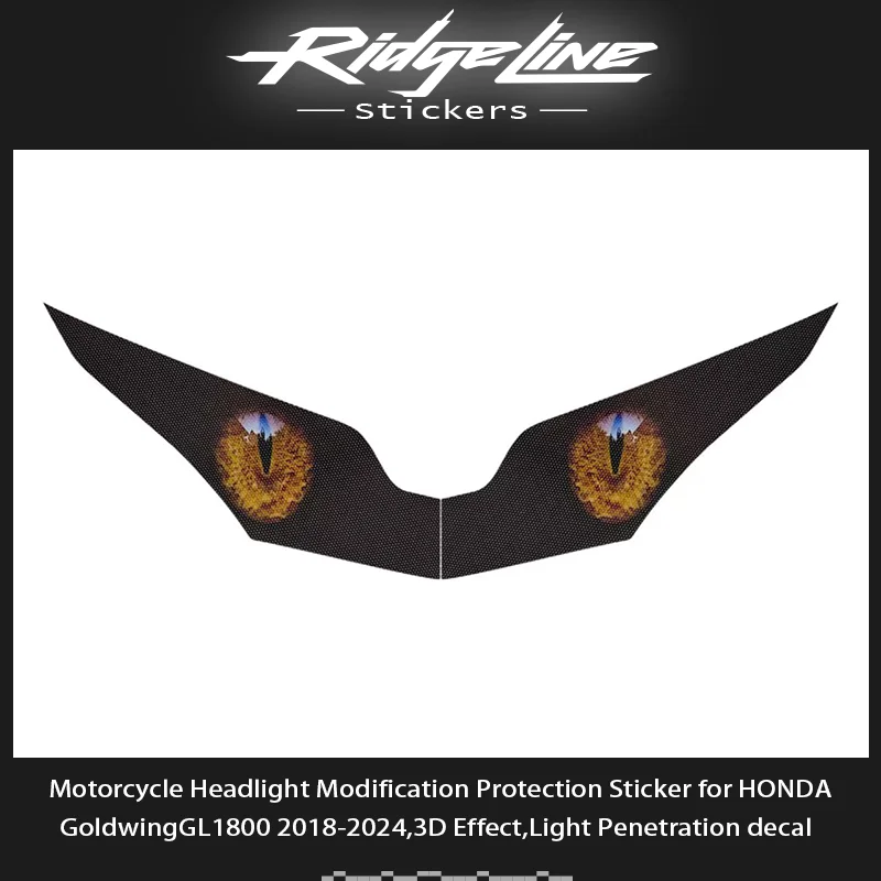Motorrad-Scheinwerfer-Modifikationsschutzaufkleber für HONDA GoldwingGL1800 2018–2024, 3D-Effekt, Aufkleber zur Lichtpenetration