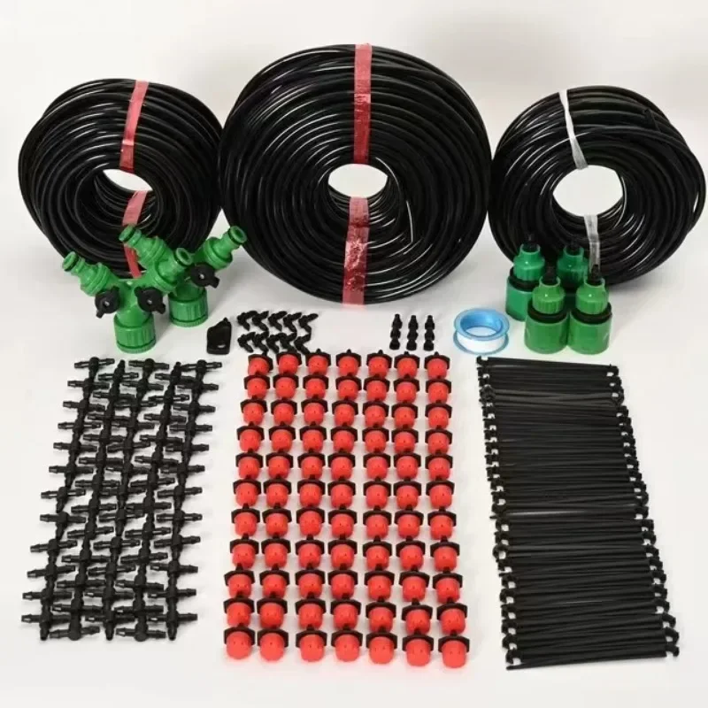 60M Drip Irrigation System Plant Watering Set Watering Kits Adjustable Drippers For Irrigation Micro Garden Watering System