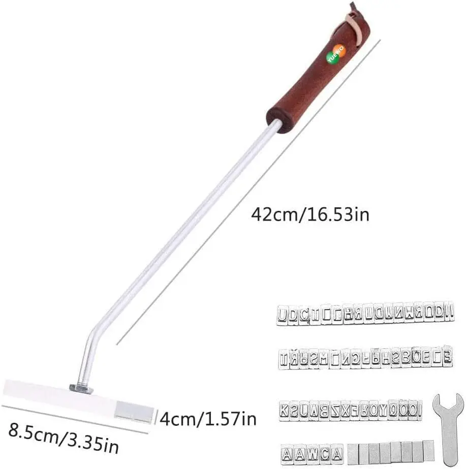 BBQ Branding Iron with Changeable Letters Perfect for Branding Steaks, Burgers, Chicken, Meat with Your Name Barbecue Steak Name