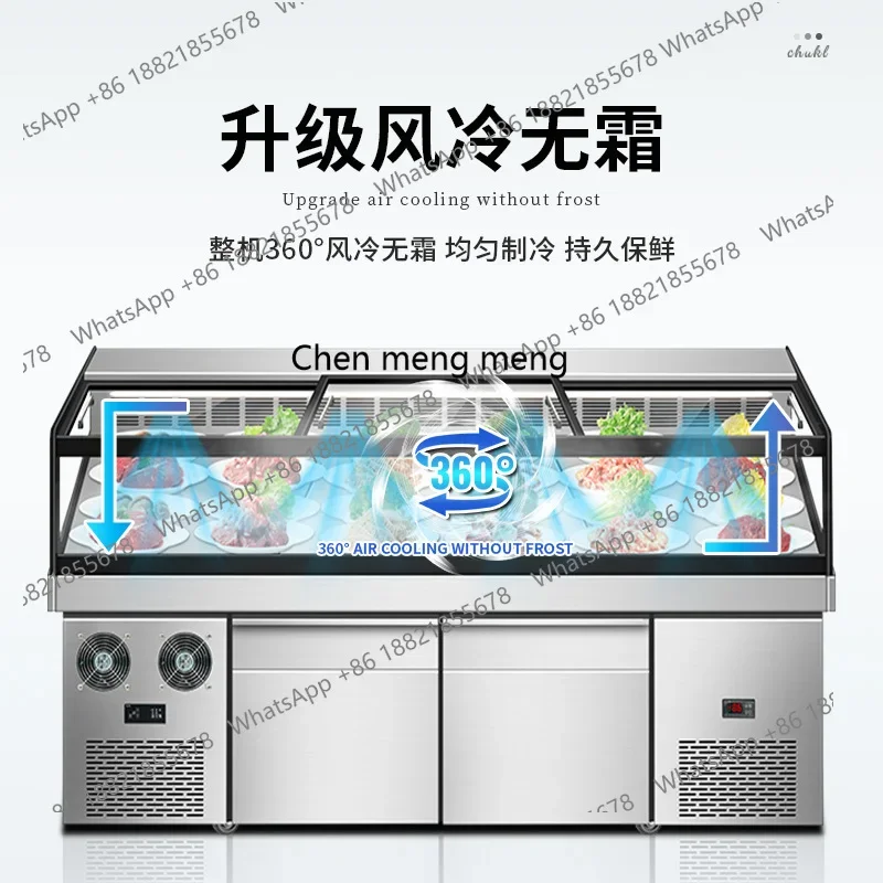 M85 Stainless steel air-cooled double temperature display cabinet commercial ice table ordering cabinet refrigerated and frozen