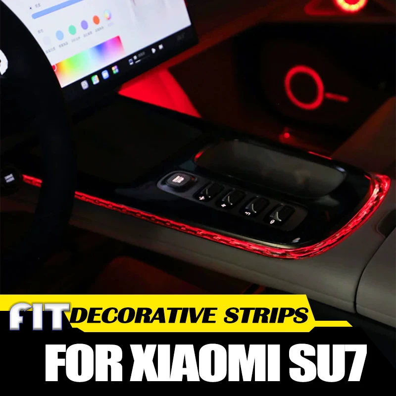 

Car Central Control Crystal Gear Trim Fit for Xiaomi SU7 2024 2025 Modified Auto Ambient Light Car Interior Accessories