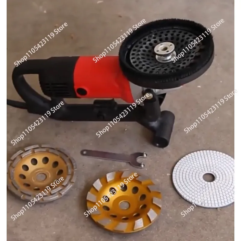 Grinder Concrete Artifact, Hand-held Three-head Dust-free Grinder, Small Ground Grinder