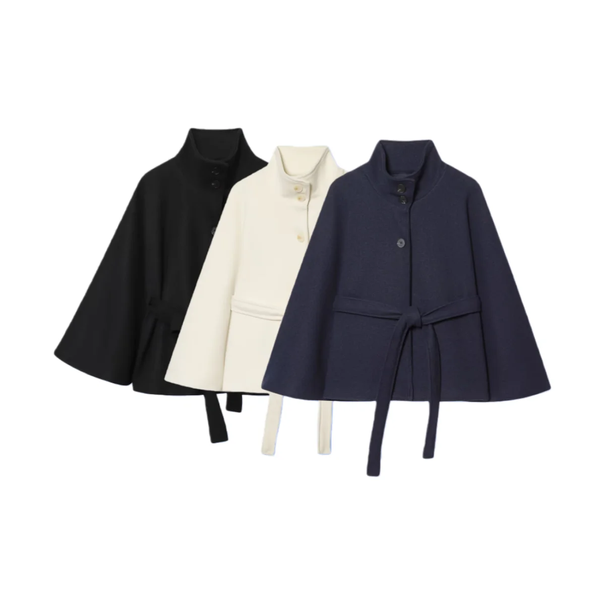 

2025 зимняя новая женская повседневная модная элегантная универсальная куртка с воротником-стойкой и широкой талией и рукавами