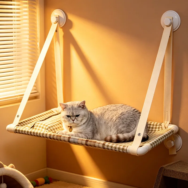 Cat Window Hanging Bed Wall Mounted Suction Cup Cat Nest Hanging Bed High Altitude Observation Deck Pet Cat Bed Resting Mat