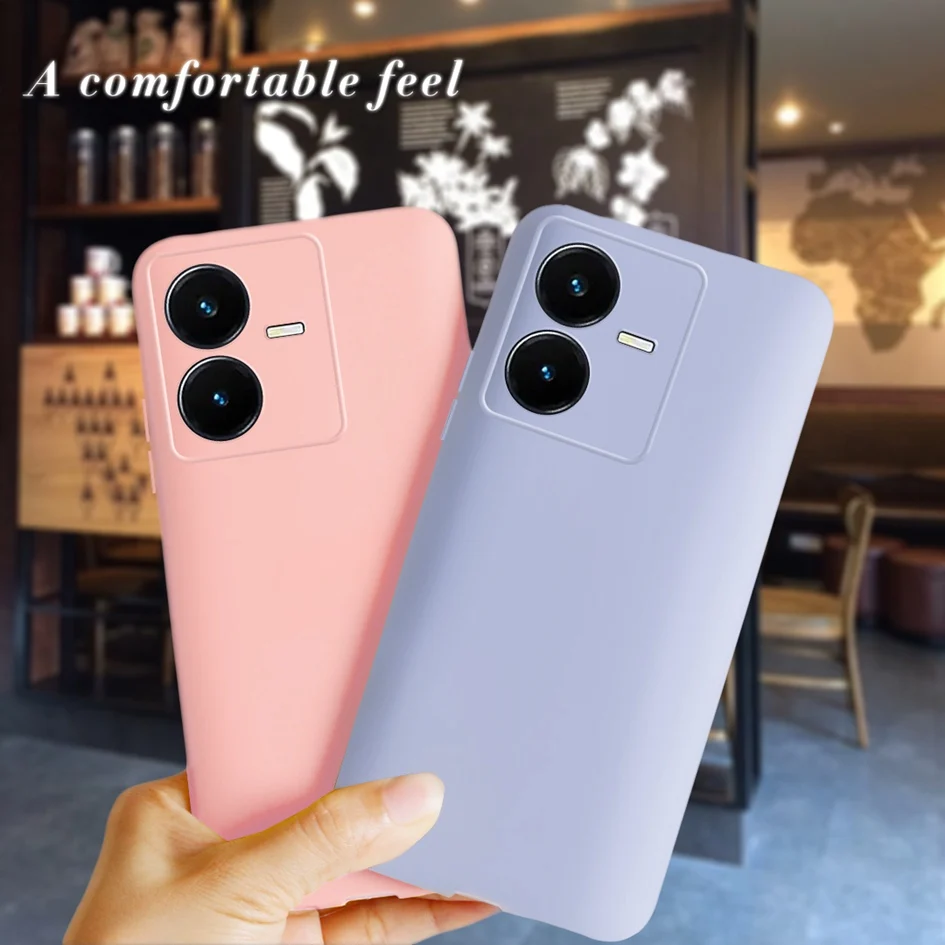 Candy Color Case For Vivo Y22s Y22 2022 Phone Case V2206 V2207 Back Cover Soft Silicone Fundas For VivoY22s Y 22S Y 22 4G Bumper