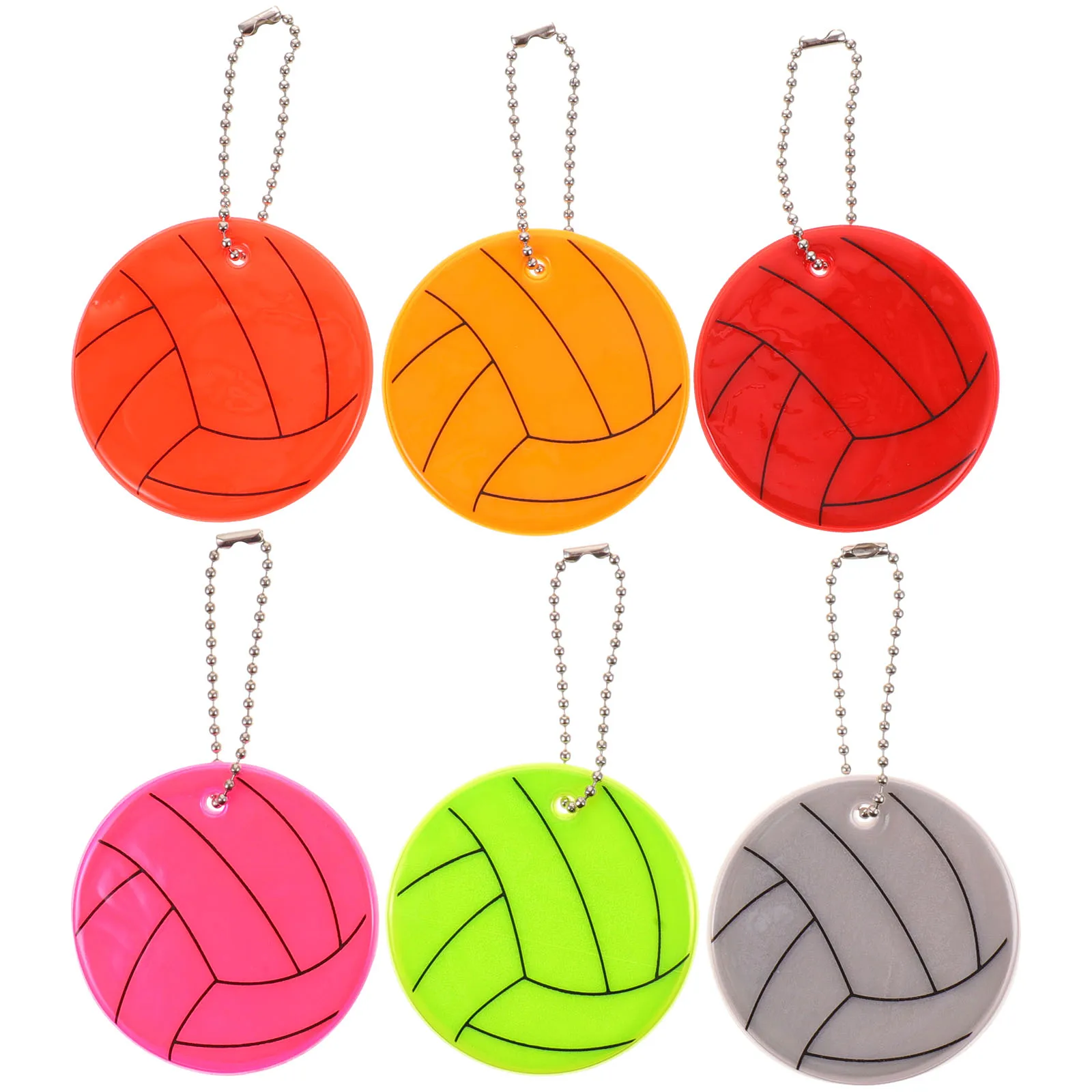 

6Pcs Reflective Pendant Bike Reflector Keychain for Cycling Bag Child Bright PVC Design Suitable Bikes Motorbikes Touring Cars