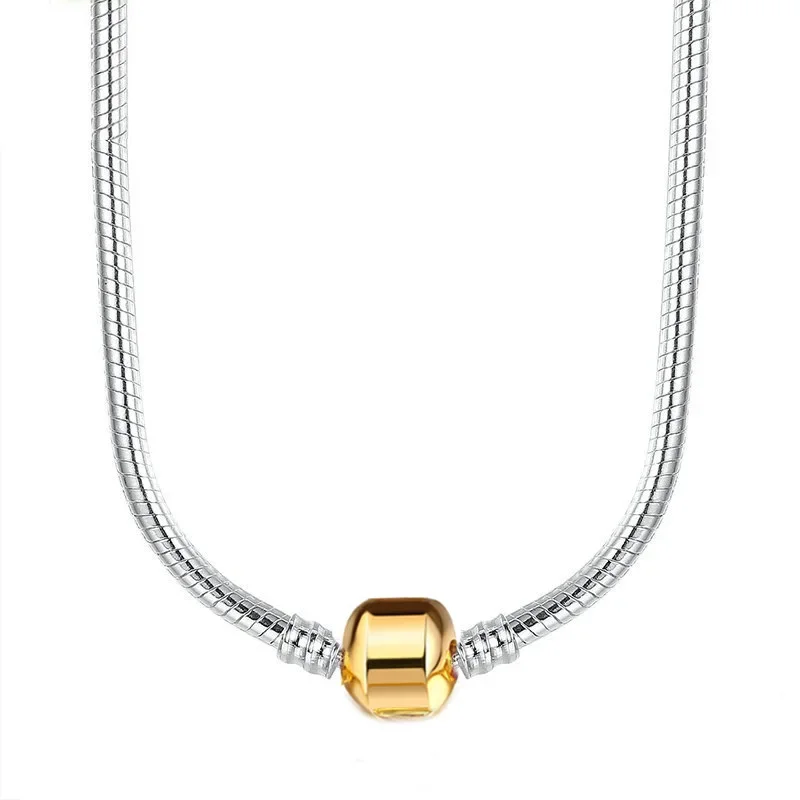 Original Pave Love Herzverschluss mit Kristall-Schlangenkette für 925er Sterlingsilber, Perlenanhänger, Europa-DIY-Schmuck