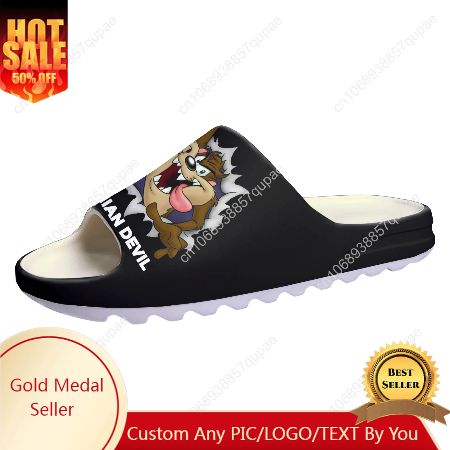 

Tazmanian Devil Cartoon Anime Soft Sole Sllipers Home Clogs Customized Step on Water Shoes Mens Womens Teenager Step in Sandals