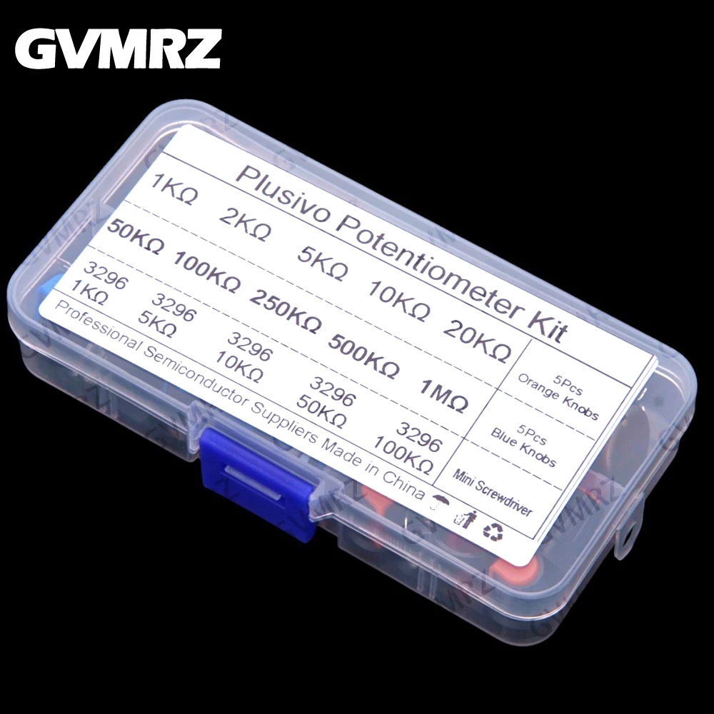25PCS WH148 Single-gang Combination Potentiometer 3296W 15mm 1K 2K 10K 250K 500K 1M AG2 Cap