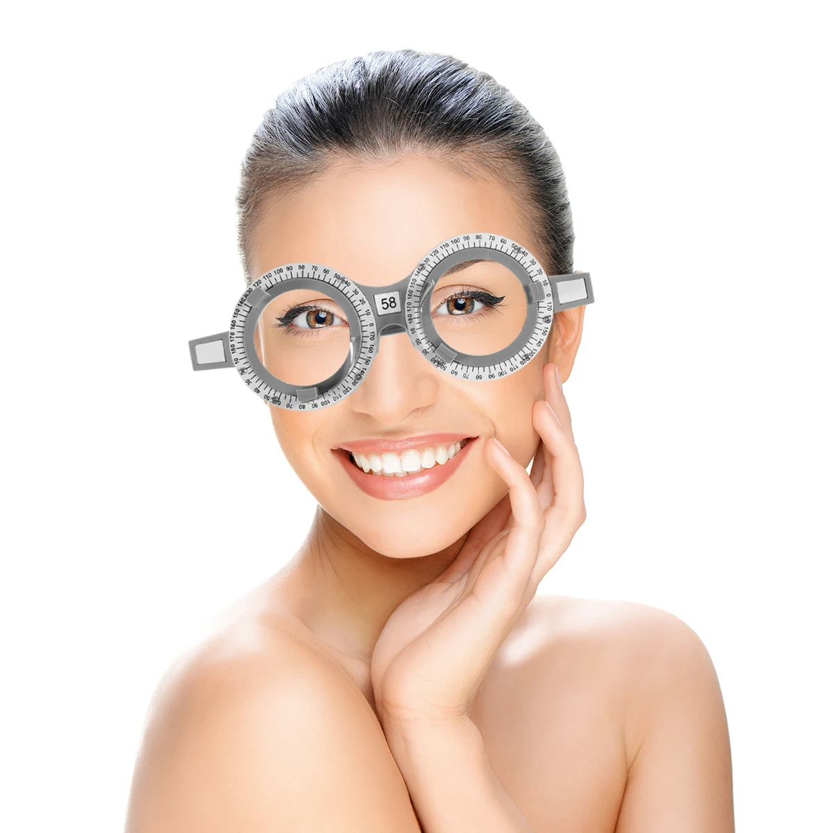 

Optic Trial Lens Frame Eye Optometry Glasses Adjustable Length Silicone Nose Rest Professional Optical Exam Accessories Teaching