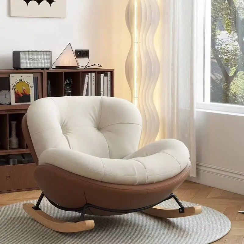 Rocking Chair Plus Size Adult Rocking Chair Rest Nap Lazy Sofa Simple Eggshell Rocking Living Room Leisure Recliner Sofa