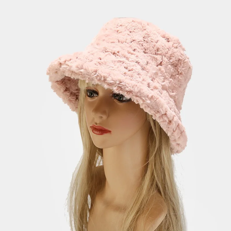 

Bucket Hat for Women Winter Fashion Warm Faux Fur Hat Cute Retro Cap Slouchy Casual Bowler Hat