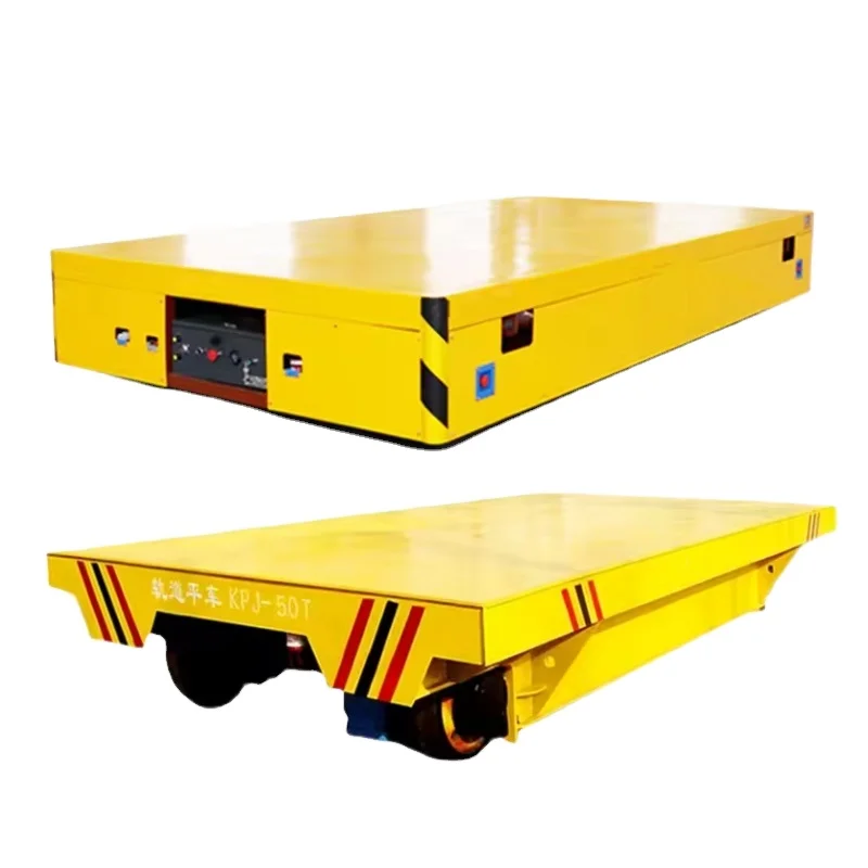 

Made in China20 Ton Electric Track Flat Car Material Handling Flatbed Cart Motorized Transfer Trolley in Steel Industry