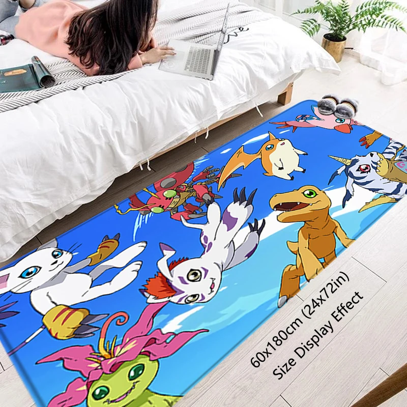 Interior Floor Mat Rectengle Doormat D-Digimons Non-slip Foot Rug for Entryway Kitchen Carpet Bedroom Bedside Mats Home Decors