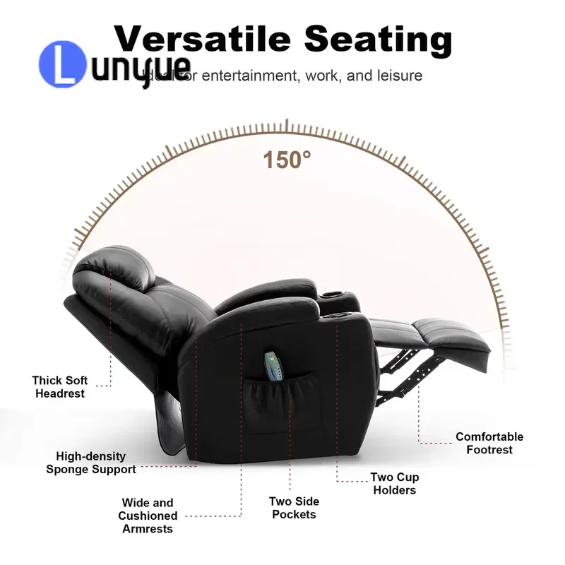 Luxury Single Massage Heating Sofa Chair Living Room Multi-functional Sit Lie Lazy Leisure Recliner for Home