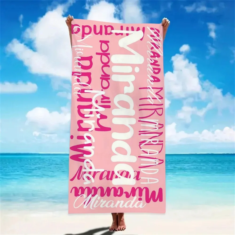 Custom Name Beach Towels Multiple Colors Microfiber Anti-Sand Quick-Drying Bath Towel Personalized Gifts For Bachelorette Party