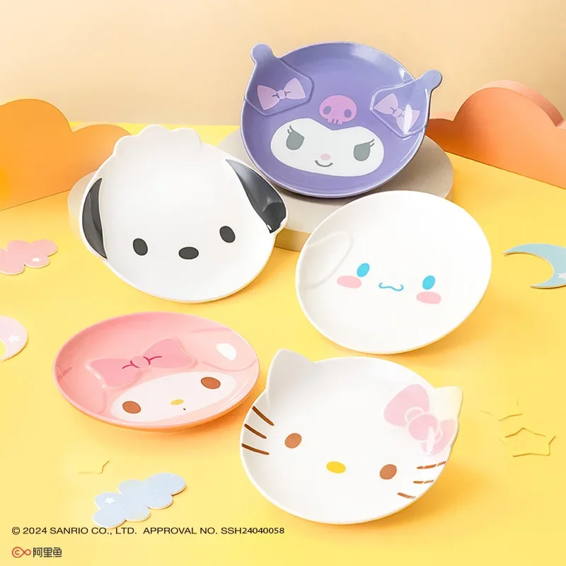 

Kuromi Cinnamoroll My Melody Hello Kitty Dinner Plates Household Ceramic Plate Cute Styling Plate Sanrio Tableware Children Toy