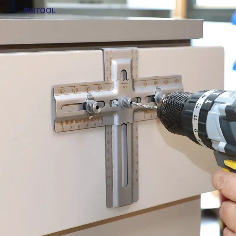 Drawer Handle Installation Locator Stainless Steel Punched Backer Woodworking Cabinet Door Handle Precise Positioning Aid