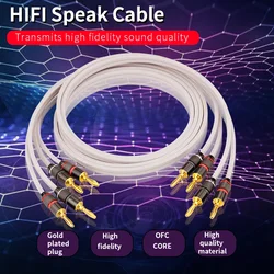 One Pair Speaker Cable High-end OFC Speaker Wire For Hi-fi Systems Banana Plug to Banana Plug Speaker Cable for Home Theater