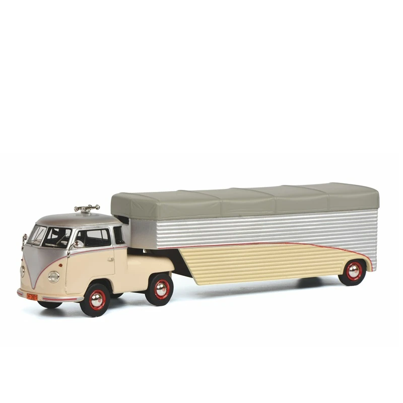 

Schuco 1:64 T1 Racing Transporter Continental Motors Beige/silver Resin Model Car