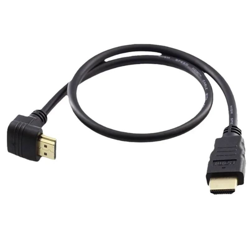 HD A Male To HDMI-compatible A Male Down Up Left Right Angled 90 Degree Male HD Extension Cable HD 1.4v Angle Cable 50CM 1.5M