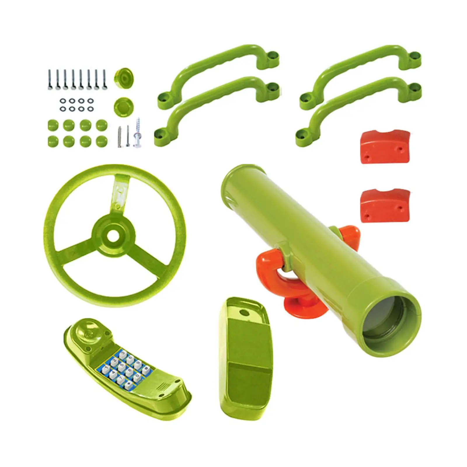 Pirate Ship Parts Safety Handle Bars Heavy Duty Playground Steering Wheel Set for Backyard Playhouse Tree House Outdoor Children