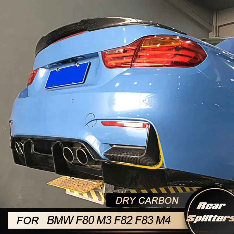 

Car Rear Bumper Splitters for BMW F80 M3 F82 F83 M4 Sedan Coupe 4D 2D 2014-2018 Rear Splitter Lip Body Kits Prepreg Dry Carbon