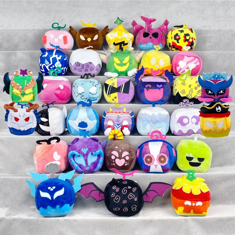 

Anime Blox Fruits Plush Toys Game Plushie Fruit Leopard Pattern Box Soft Stuffed Fruits Dolls Decoration Pillow Christmas Gifts