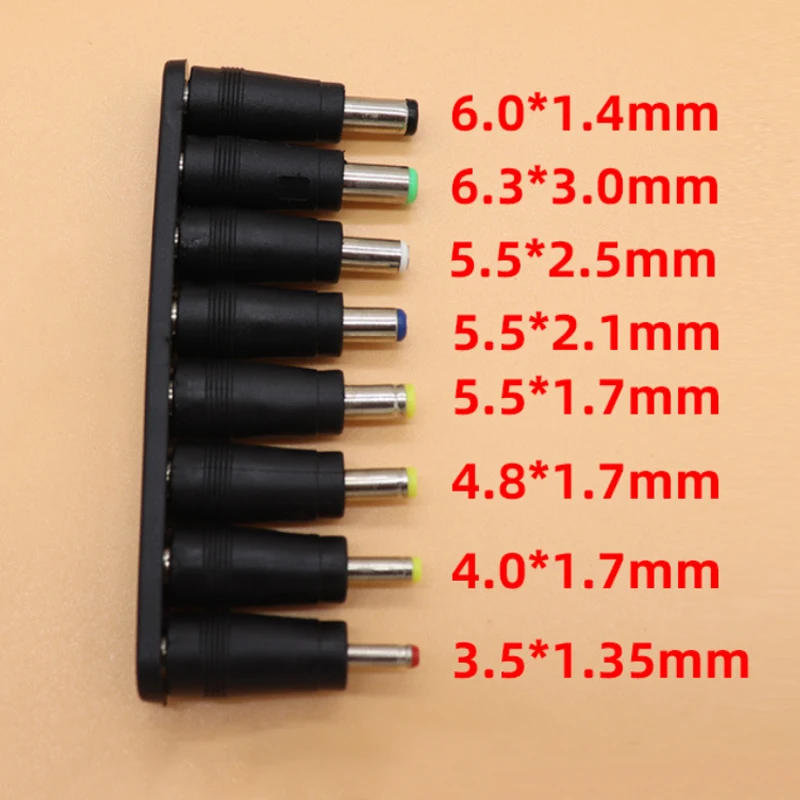 DC5.5*2.1 Female Head Converter 3630/4017/4817/5517/5521/5525/6014/35135mm Male Power Plug 8-Piece Set Laptop Universal Adapter