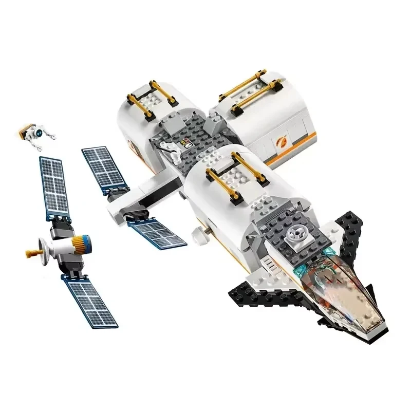 Compatible MOC Sets City Series Building Blocks 60227 Lunar Space Satellite Station NASA Space Ship Assembly Toys For Children