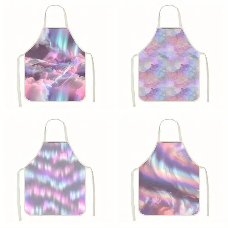 

Красочный льняной фартук с принтом «Аврора», подходит для приготовления пищи на кухне, общения родителей и детей, рисования и других мероприятий.