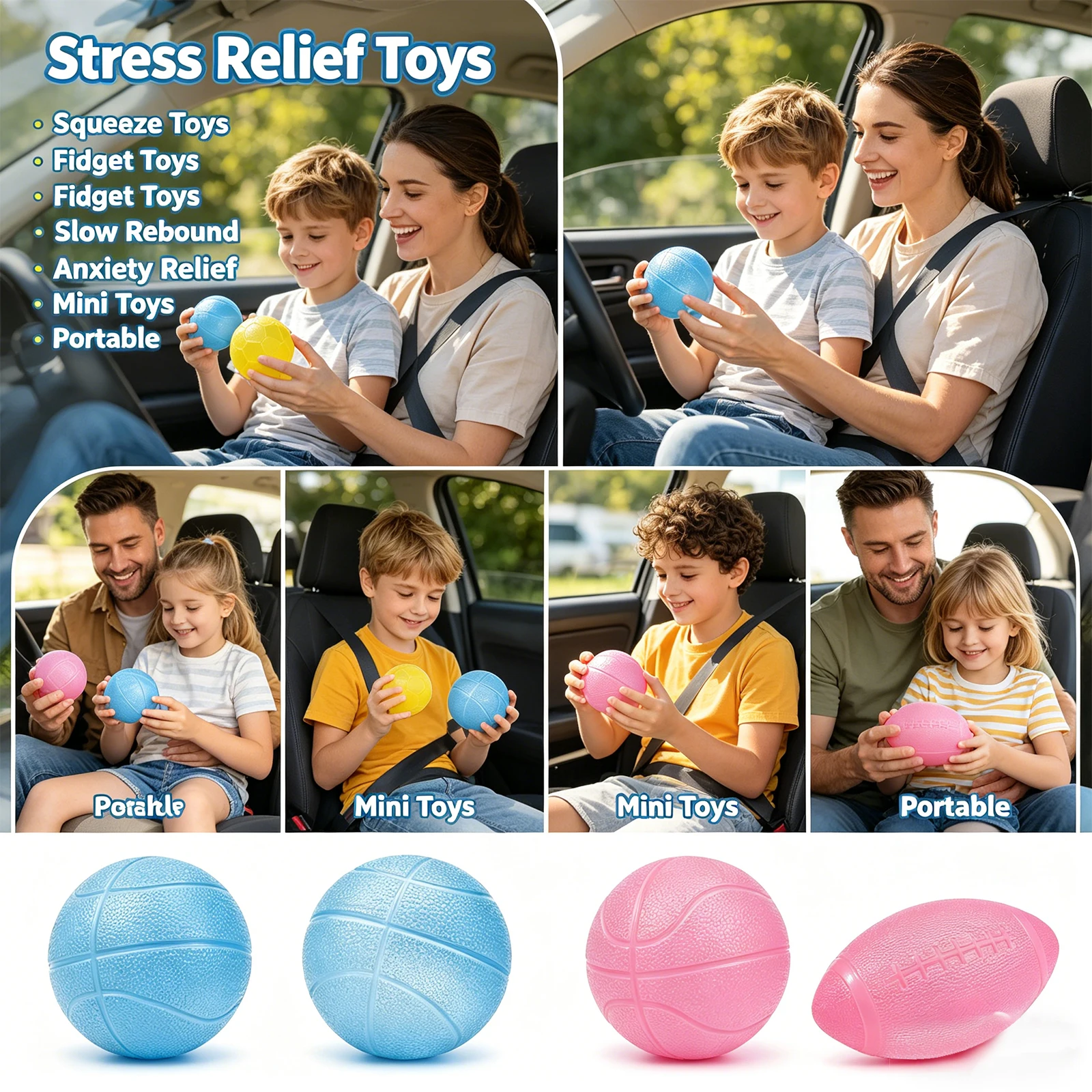 Mini Juguete Deportivo Blandito, Lindo Juguete de Simulación Deportiva con Rebote Lento, Antiestrés, Portátil, para Jugar con la Mano y Relajarse