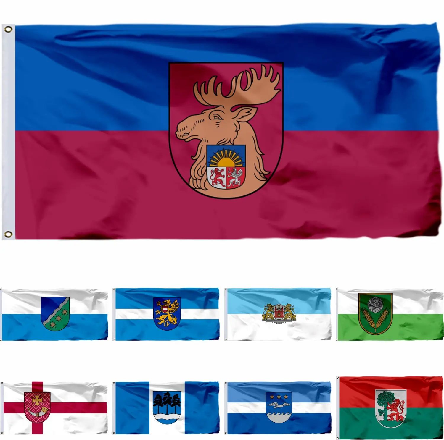 Latvia Jelgava City Flag Jurmala and Ķekava 3X5FT Liepāja of Ogre 90X150CM Rēzekne Municipality Banner Riga Ventspils