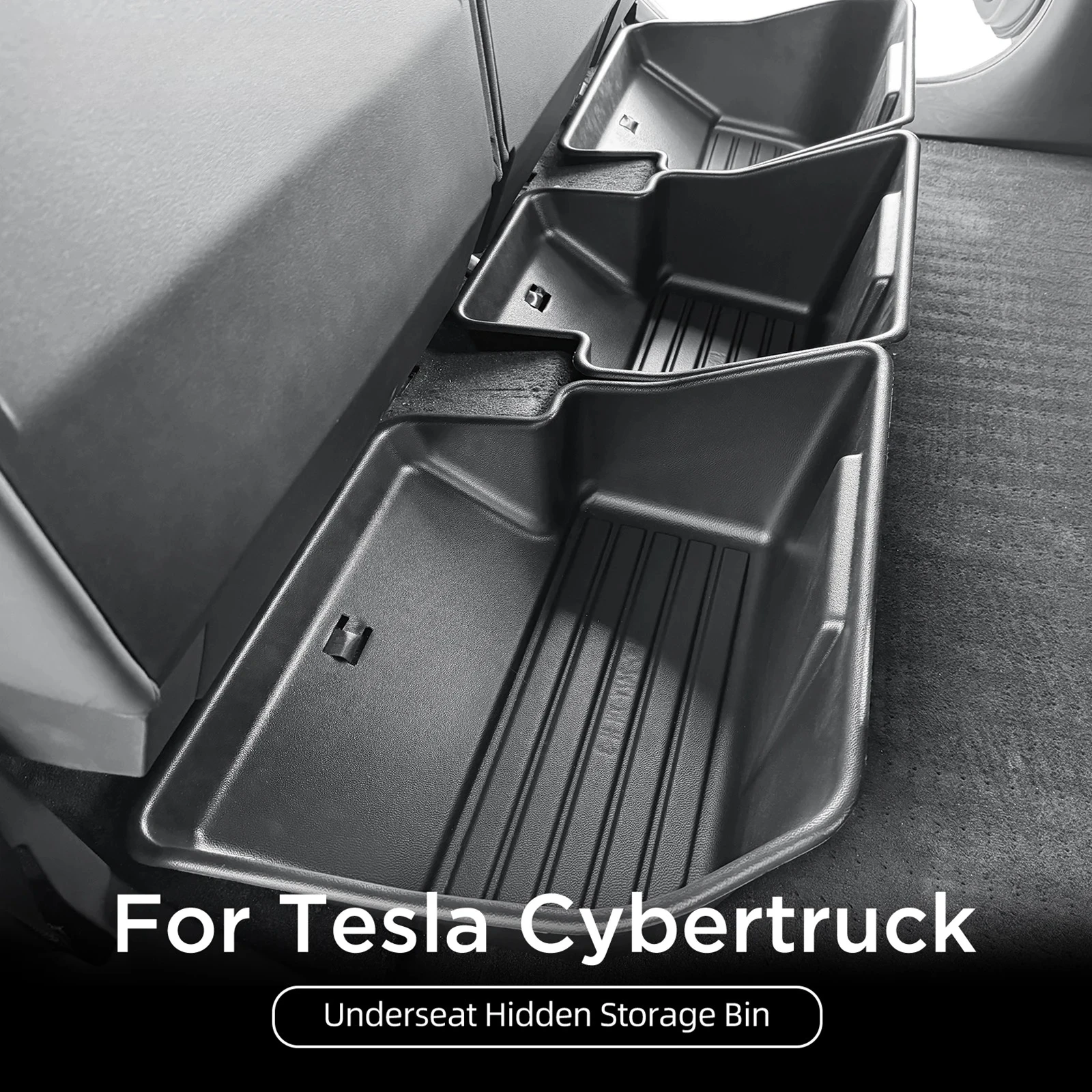 

For Tesla Cybertruck 2024-2025 Under Seat Storage Box Car Interior Accessories Rear Seat Lower Box Case Organizer 3Pcs