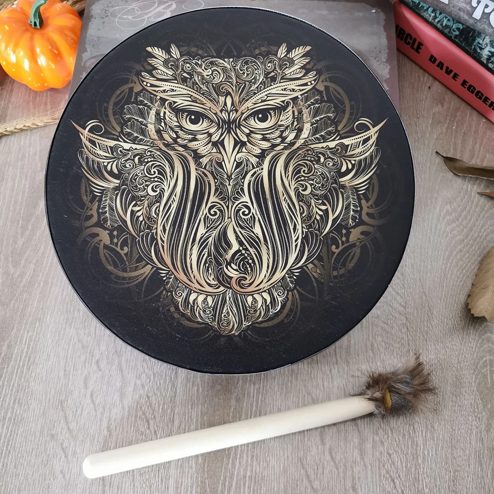 Vegan Shaman Drum Handmade Crafts Fashion Shaman Drum Desktop Ornament Sound Healing Tool for Spiritual Music Meditation