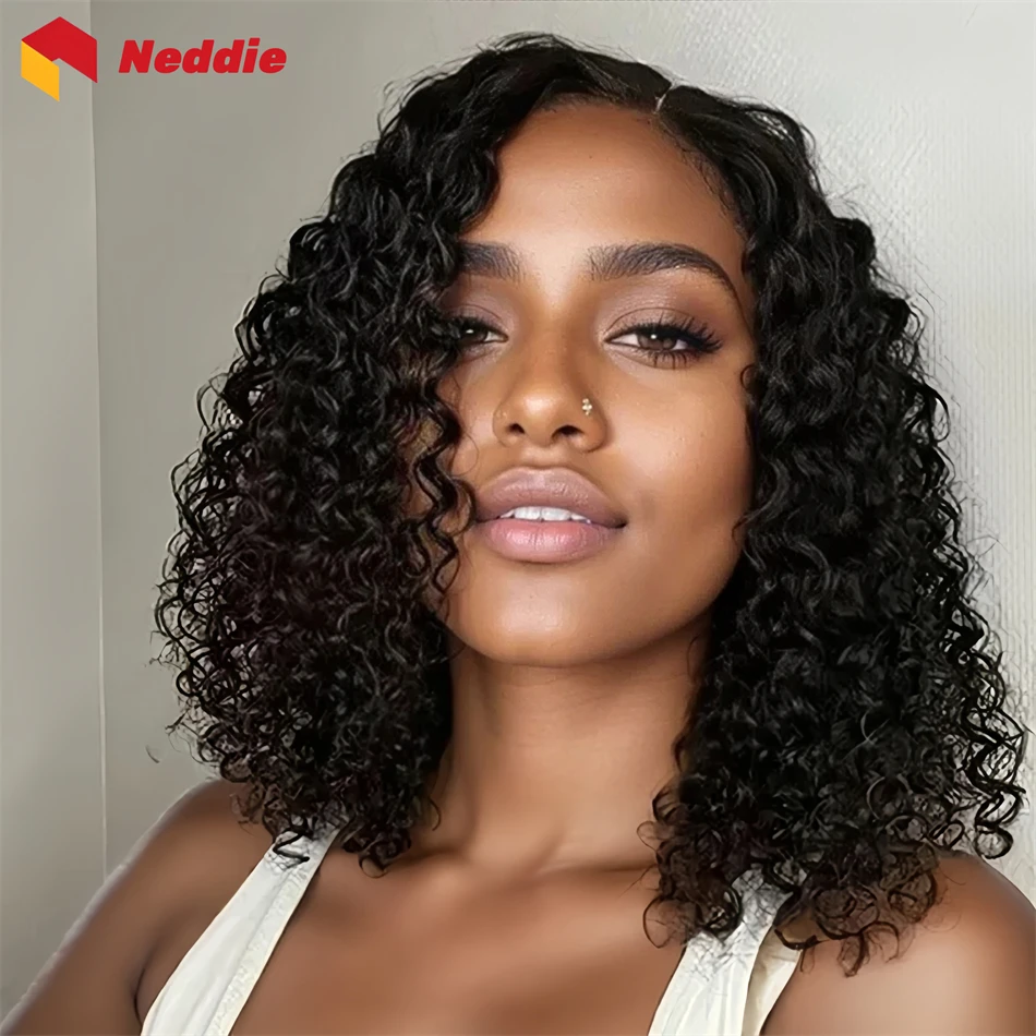 

200 Density Brazilian Black Colored Curly 13x4 Lace Front Bob Wigs 13x6 100% Human Hair Frontal Wig for Women on Clearance Sale