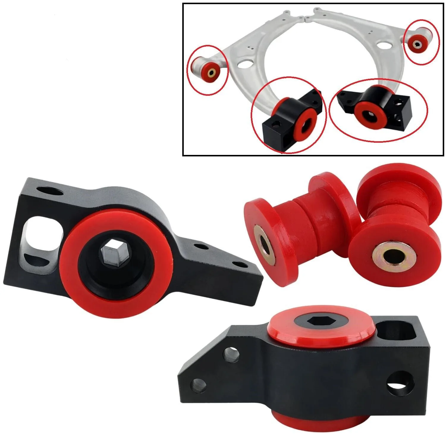 Polyurethane Front Lower Control Arm Bracket With Bushing For VW Golf Jetta Audi A3