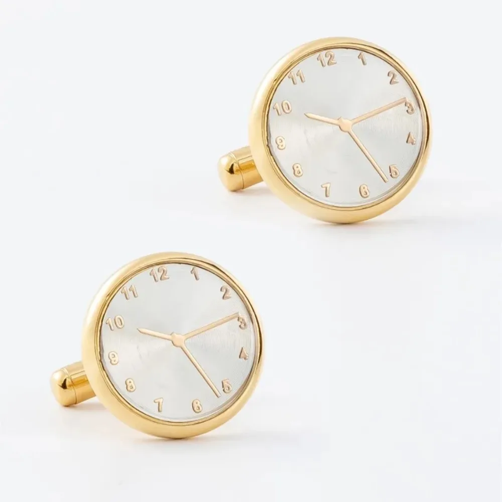 Round Electroplated Cufflinks High-end Fashion Watches Men Women French Shirts Formal Accessories Advertising Promotions Gifts